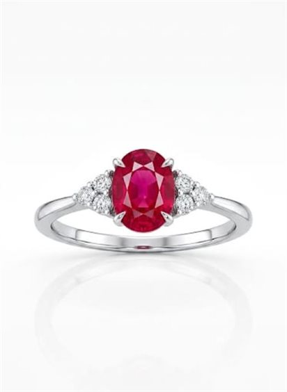 Anello Donna Oro Donna in Oro bianco Rubini+Diamanti LAR12686.003 - LAR12686.003